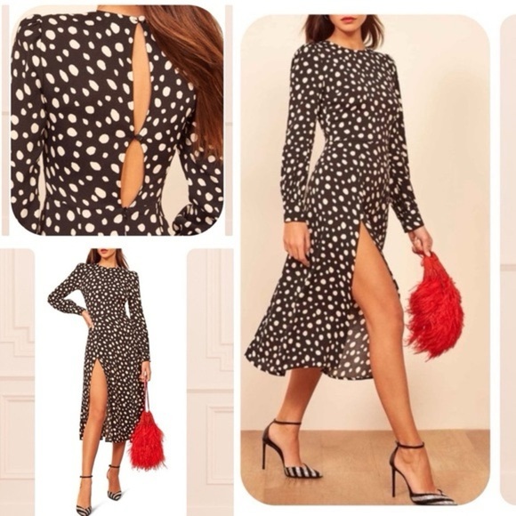 Reformation Creed Midi Slit Cutout Back Dress (D8) - Picture 1 of 7